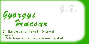 gyorgyi hrncsar business card