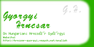 gyorgyi hrncsar business card